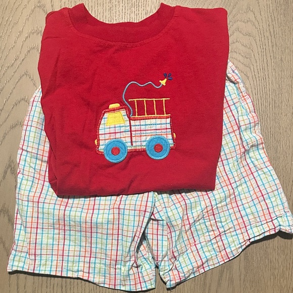 Kids Fire Engine Matching Short Set - Picture 1 of 1